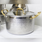6 piece hammered steel set