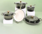 5 piece enamel cast iron cookware