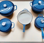 5 piece enamel cast iron cookware