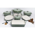 7 piece enamel cast iron cookware