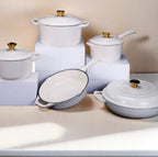 5 piece enamel cast iron cookware
