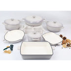 7 piece enamel cast iron cookware