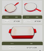 7 piece enamel cast iron cookware
