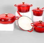 5 piece enamel cast iron cookware