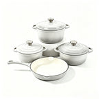 4 piece enamel cast iron cookware