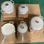5 piece enamel cast iron cookware