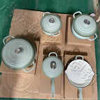 5 piece enamel cast iron cookware