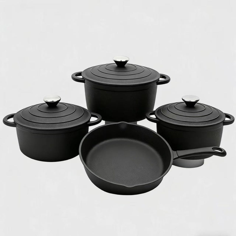 4 piece enamel cast iron cookware