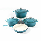 4 piece enamel cast iron cookware