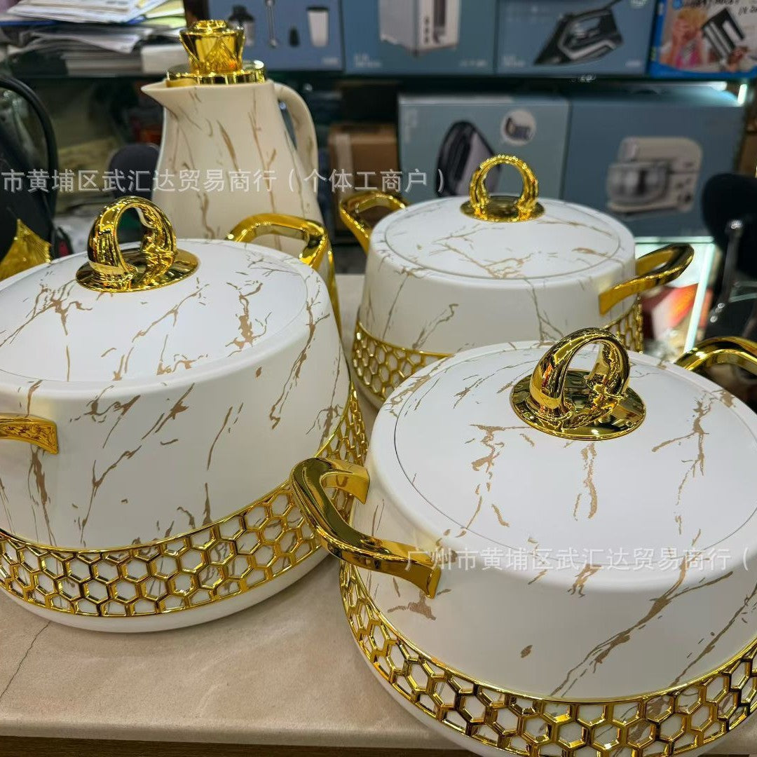 4 piece luxury food warmer - 2L,2.5L,3L, 1.5Lkettle
