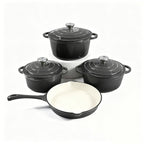 4 piece enamel cast iron cookware