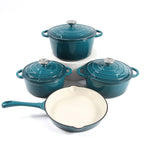 4 piece enamel cast iron cookware