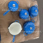 5 piece enamel cast iron cookware