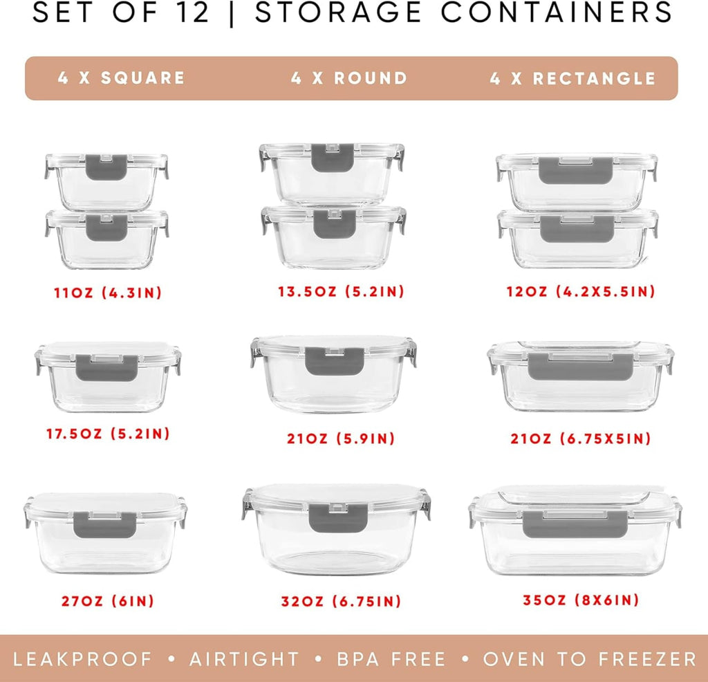 12 piece set borosilicate glass bowls