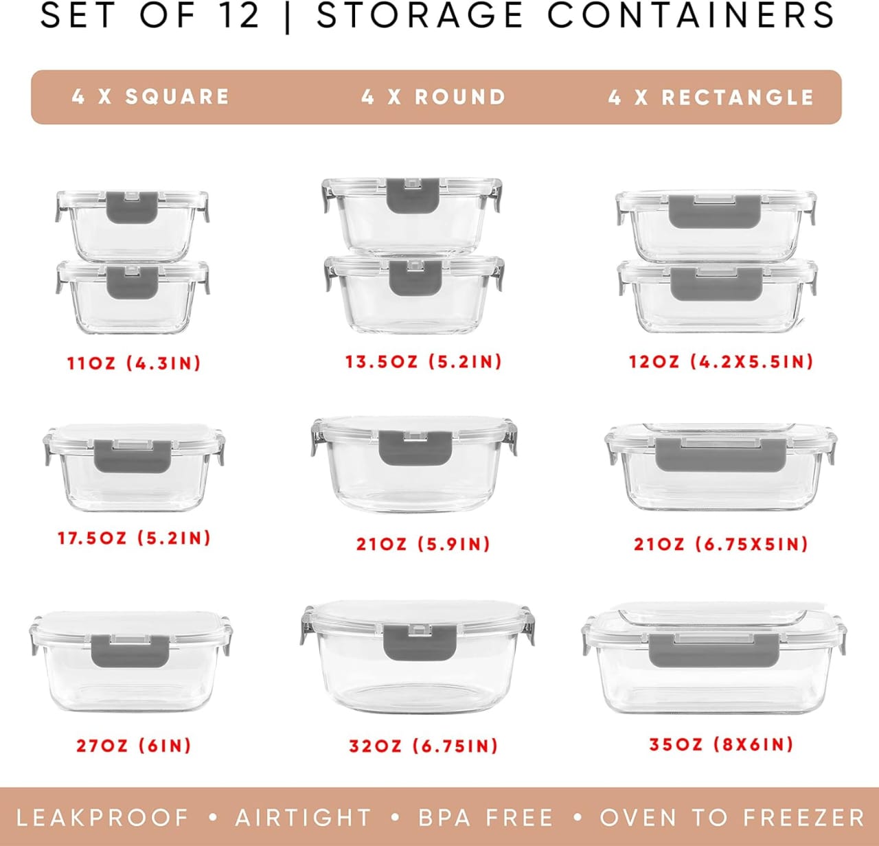 12 piece set borosilicate glass bowls