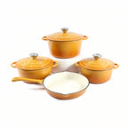 4 piece enamel cast iron cookware