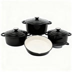 4 piece enamel cast iron cookware